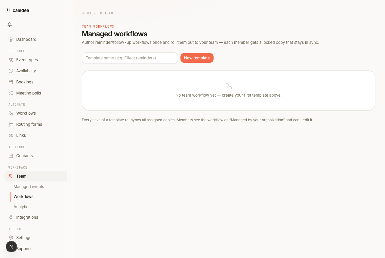 Managed workflows (team templates)